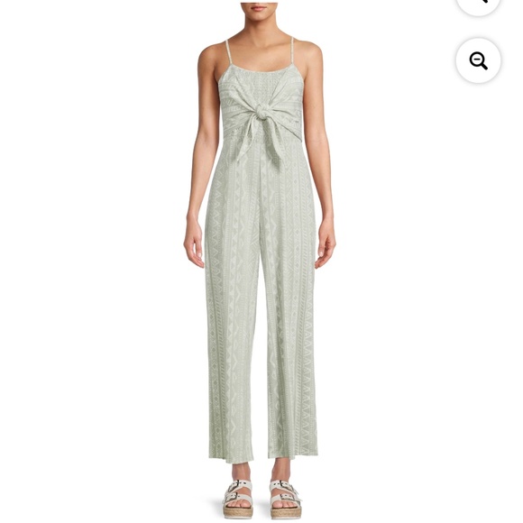 No Boundaries Pants - No Boundaries Women’s Diamant Tie Front Jumpsuit Size Small (3-5) NWT